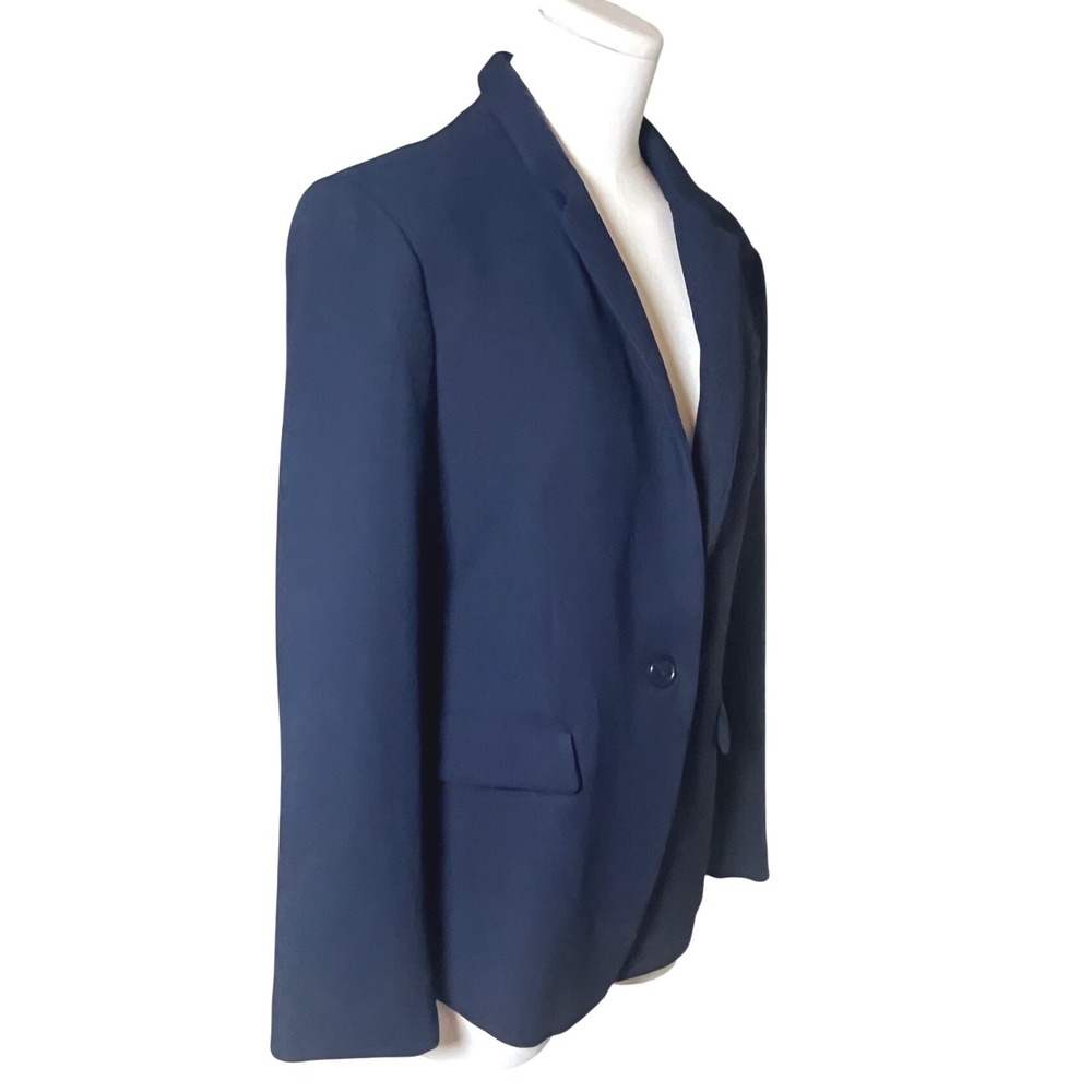 Crew Regent Blazer Navy Wool Tailored Preppy‎ Office Jacket Women Petite 12P